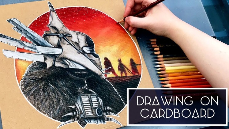 Drawing on Cardboard | Time Lapse Coloured Pencil Solo: A Star Wars Story Fanart