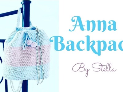 Easy crochet of Anna Backpack with a double V stitch . By Stella