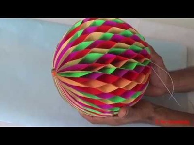 Easy Paper Crafts: How to make a Paper Honeycomb Ball DIY | paper ball | Christmas ornaments | Dec