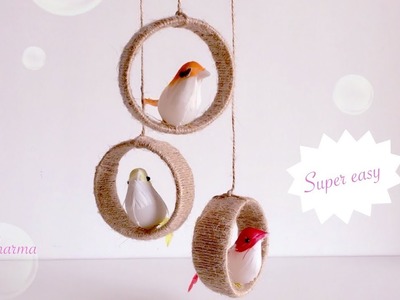 Easy Room Decor Jute Wall Decor. Best Out Of Waste Plastic Bottle And Jute Birds Hanging | Priti