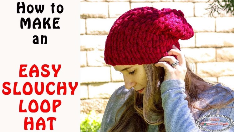 Easy Slouchy Loop Hat - Made with Loop Yarn
