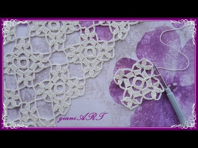 Easy to Crochet LACE Motif for TABLECLOTH #1