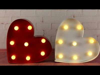 Heart shape valentine day gift idea!!crafts using LED LIGHTS-cardboard craft idea