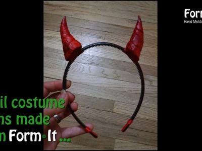 Horns for Devil Costume for Halloween.  Made with Form It Hand Moldable Plastic