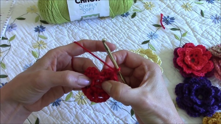 How to crochet a flower, part 2