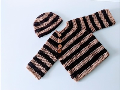 How to crochet baby sweater.baby cardigan.jumper