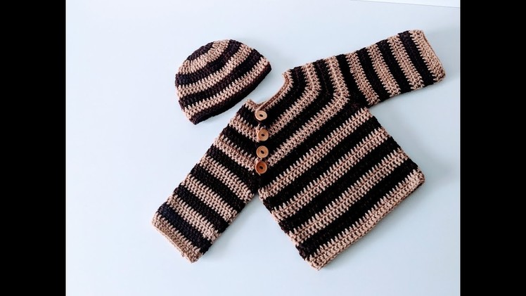 How to crochet baby sweater.baby cardigan.jumper