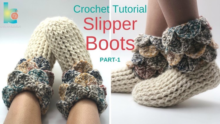How to crochet : Slipper boots  ( Part-1 )