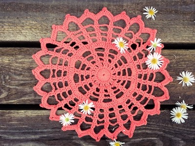 How To Crochet Spiderweb Doily Easy For Beginners