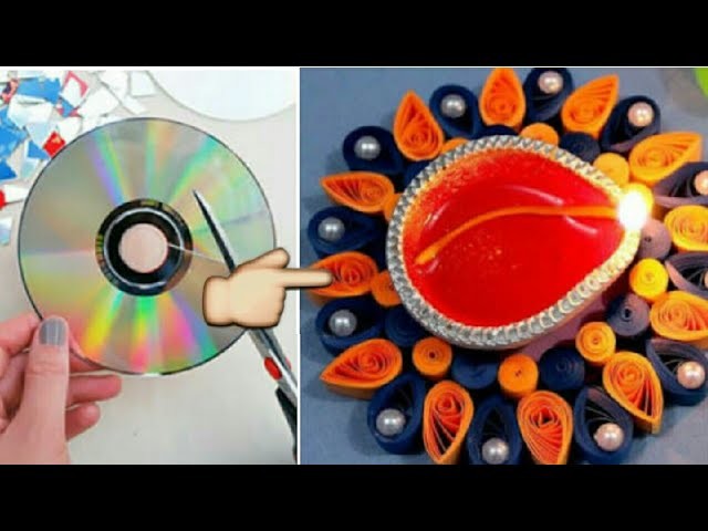 How to decorate diya with CD | DIY shivani | #festival_season