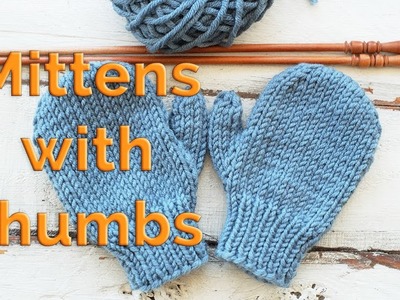 How to knit Mittens with Thumbs for Children, step by step - So Woolly