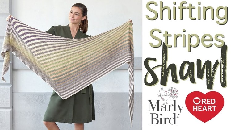 How to Knit Shifting Stripes Shawl with knit stitches and short rows updated