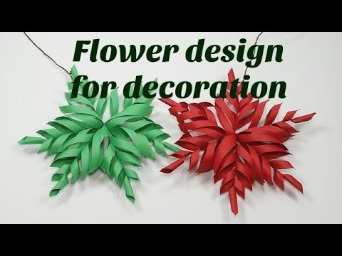 How to make 3D star for Christmas decoration || Flower design for Christmas decoration ||