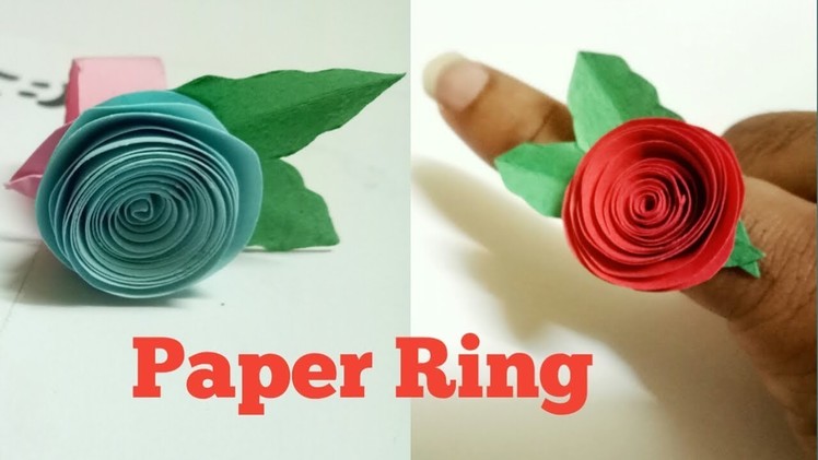 How To Make A Beautiful Easy Color Paper Ring | Paper Folding Ring By Mimu Craft Ideas