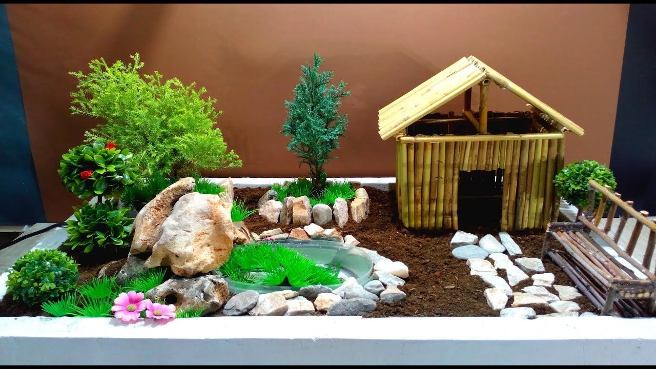 How to make Fairy garden with mini Fountain. DIY