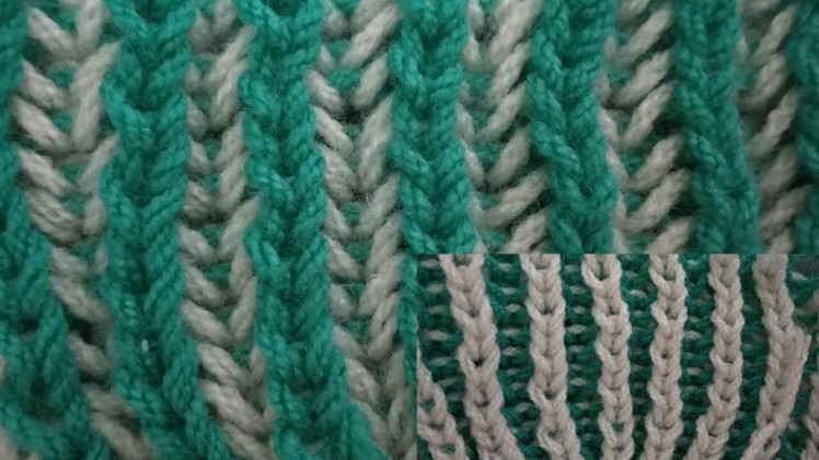 #Knitting Design.pattern.reverseble pattern.two colours knitting design in Hindi.(English subtitles)