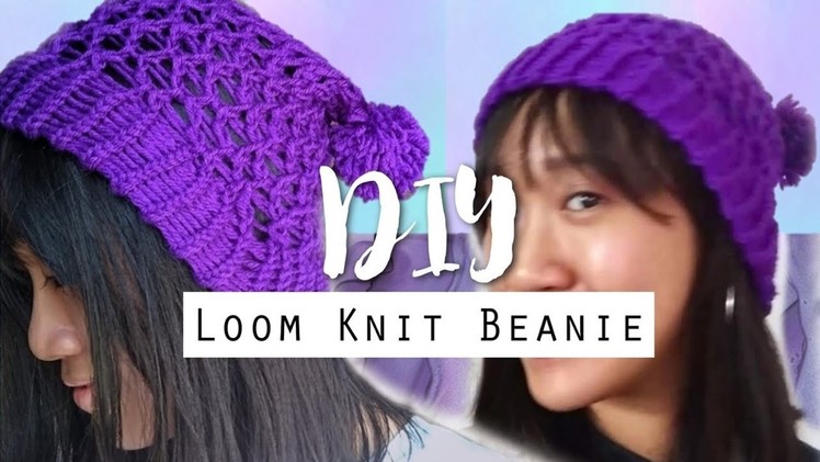 ???? LOOM KNIT BEANIE | DIAMOND LACE STITCH | tiffynyyi