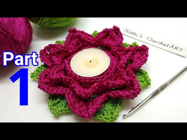 PART 1.2 How To Crochet Candle Stand for Diwali Christmas. crochet diya stand