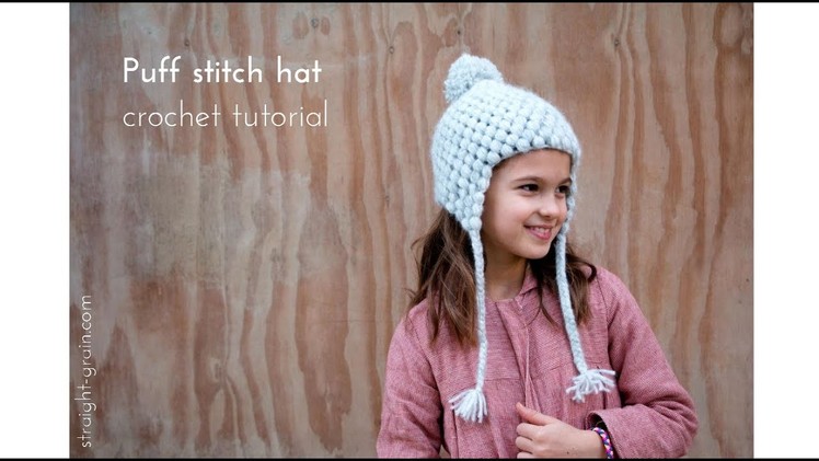 Puff stitch hat: Corchet tutorial for beginners