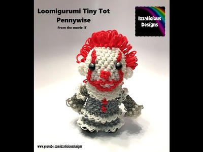 Rainbow Loom Loomigurumi Tiny Tot Pennywise Clown. Stephen King Movie IT,  made with loom bands