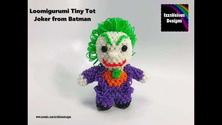 Rainbow Loom Loomigurumi Tiny Tot Joker from Batman. Tiny Tot Clown ,  made with loom bands