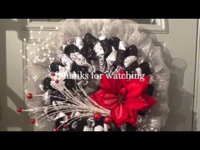Ribbon Wreath with Deco Mesh