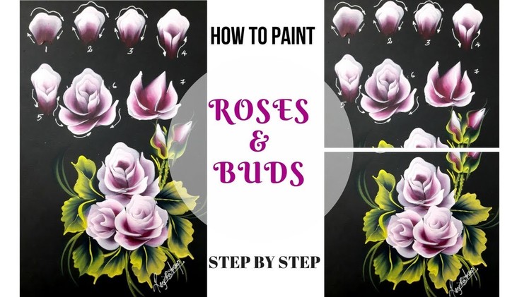 ROSE PAINTING STEP BY STEP | one stroke painting | Acrylic painting | simple and easy