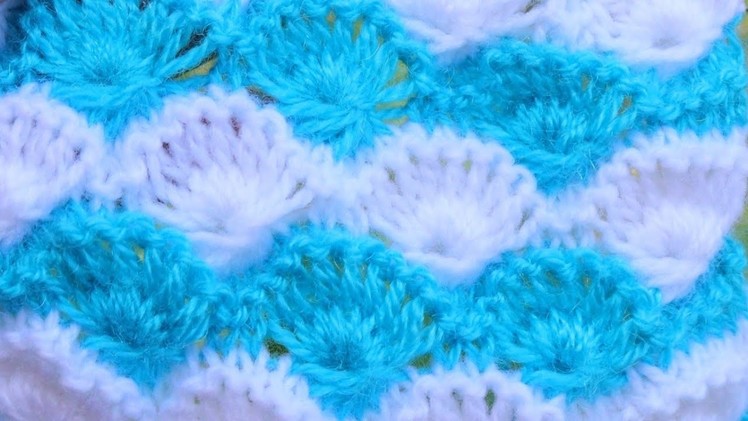 Two colour Knitting Flowers Design