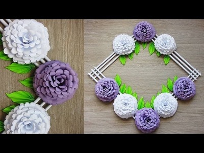 Wall Decoration Ideas | Beautiful Wall Hanging Making at Home | Paper Flower Wall Hanging a3