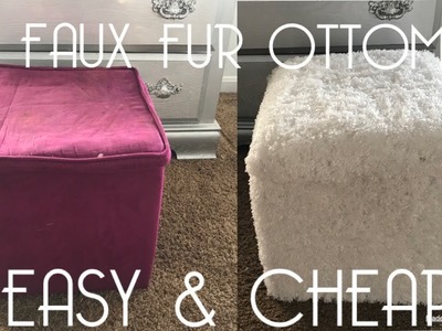 DIY Faux Fur Ottoman | Quick Easy & Cheap