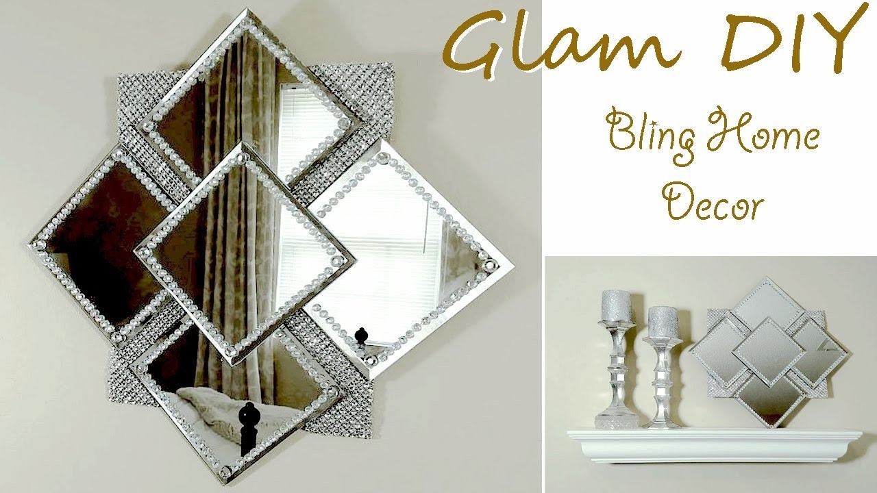 Dollar Tree DIY Easy Glam Bling Wall Mirror Glam Wall Decor