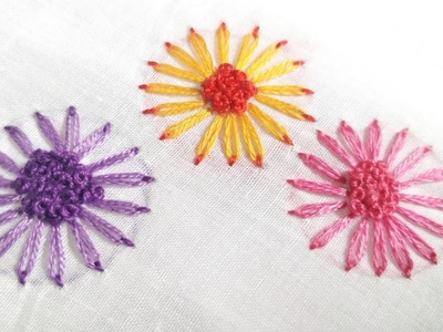 Double Colour Lazy Daisy Stitch (Hand Embroidery Work)