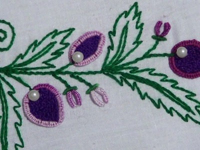 Hand Embroidery : Buttonhole Stitch & Twisted Chain Stitch