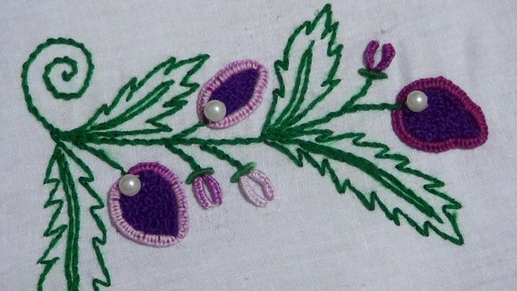 Hand Embroidery : Buttonhole Stitch & Twisted Chain Stitch