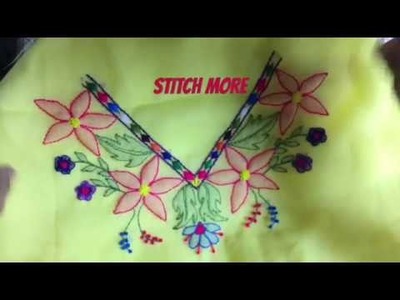 Hand embroidery easy stitch Neckline shadow work stitch embroidery design
