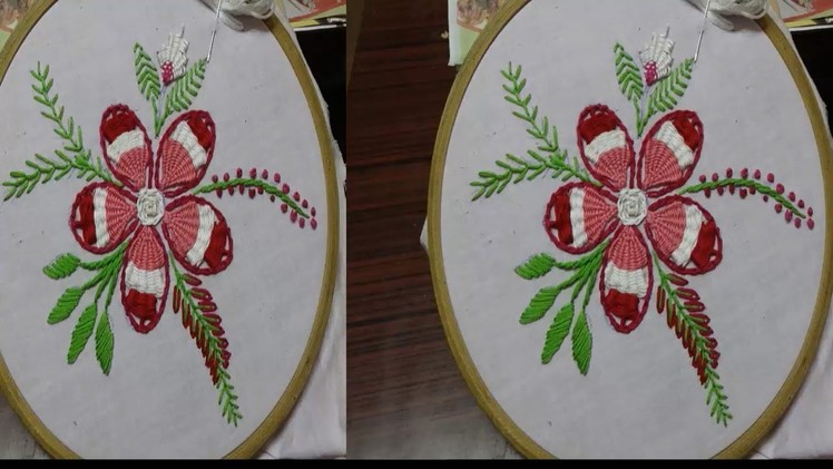 Hand Embroidery Kamali Work Flower Design by Amma Arts