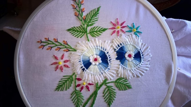 Hand embroidery. New Flower embroidery stitch. Hand embroidery stitches.