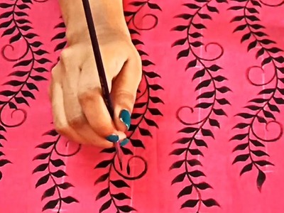 Hand Painted Designer PINK Colored Kurti | Pink Kurti Design | Fabric Painting