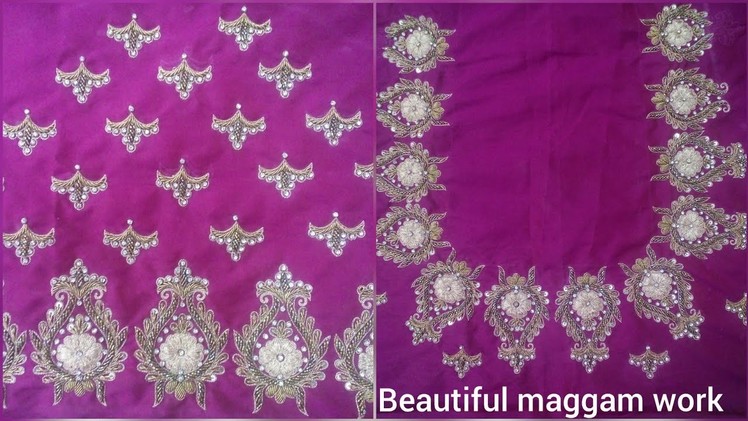 Maggam work|beautiful blouse design|hand embroidery design|zari work| free design paper ep:03