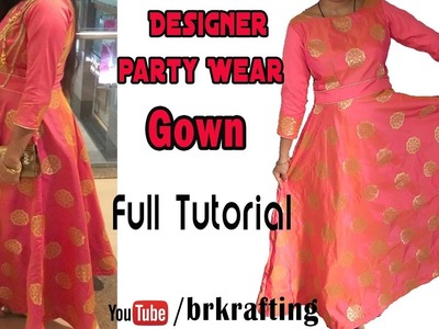 घर पे बनाओ ये मोल जैसा डिज़ाइनर  गाऊंन Gown dress cutting and stitching  party wear dress