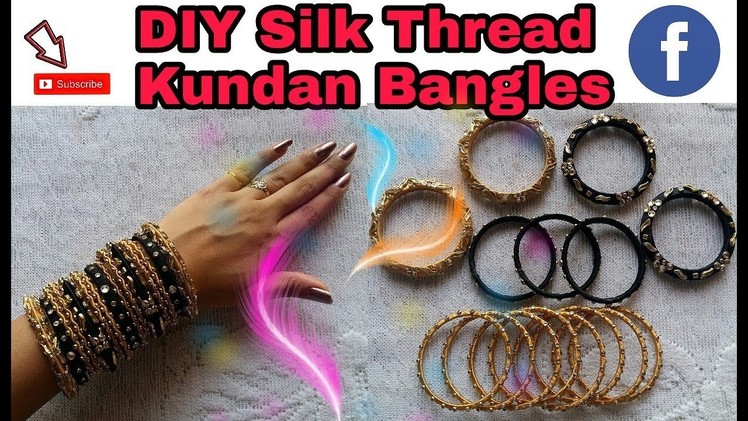 77. Kundan Bangles | Silk Thread Kundan Bangles