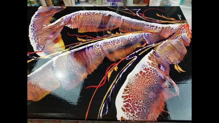 (78) Sealing Acrylic Pour Paintings That Had Silicone with a High Gloss Varnish with Sandra Lett