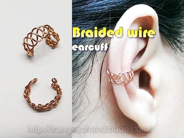 Braided wire ear cuff - unisex jewelry for both men and women 356