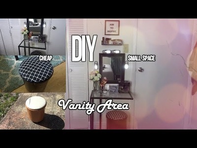CHEAP DIY VANITY & STOOL FOR SMALL SPACE