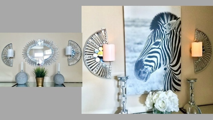 Diy Quick and Easy Wall Decor Set of  Mirror + Wall Sconces Simple and Inexpensive!