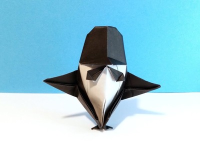 Origami Penguin in a Tuxedo Suit with a Bow Tie
