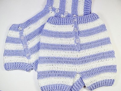 Pantalon de bebe veraniego a crochet a juego con jersey