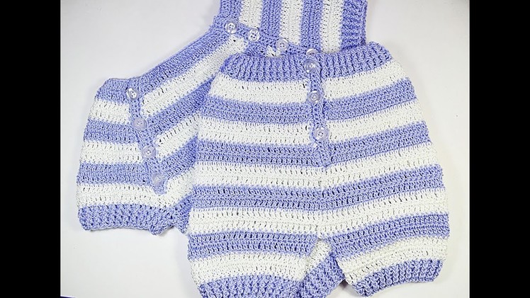 Pantalon de bebe veraniego a crochet a juego con jersey