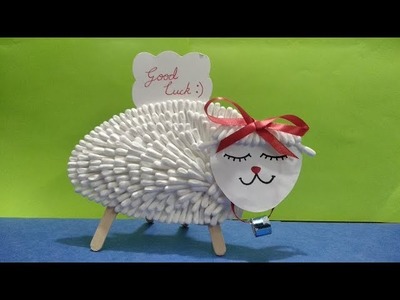 Cotton buds sheep hand craft for home decor