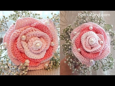 Crochet Flower Rose VERY EASY Tutorial Crochet flower idea